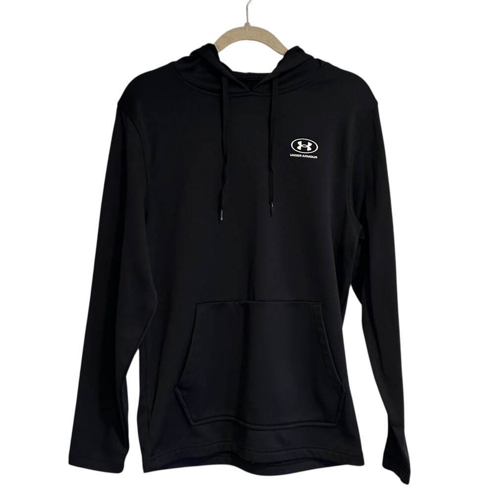 Under Armour MENS Small UA Tech 2.0 Moisture Wick Hooded LS Shirt BLACK 1328703